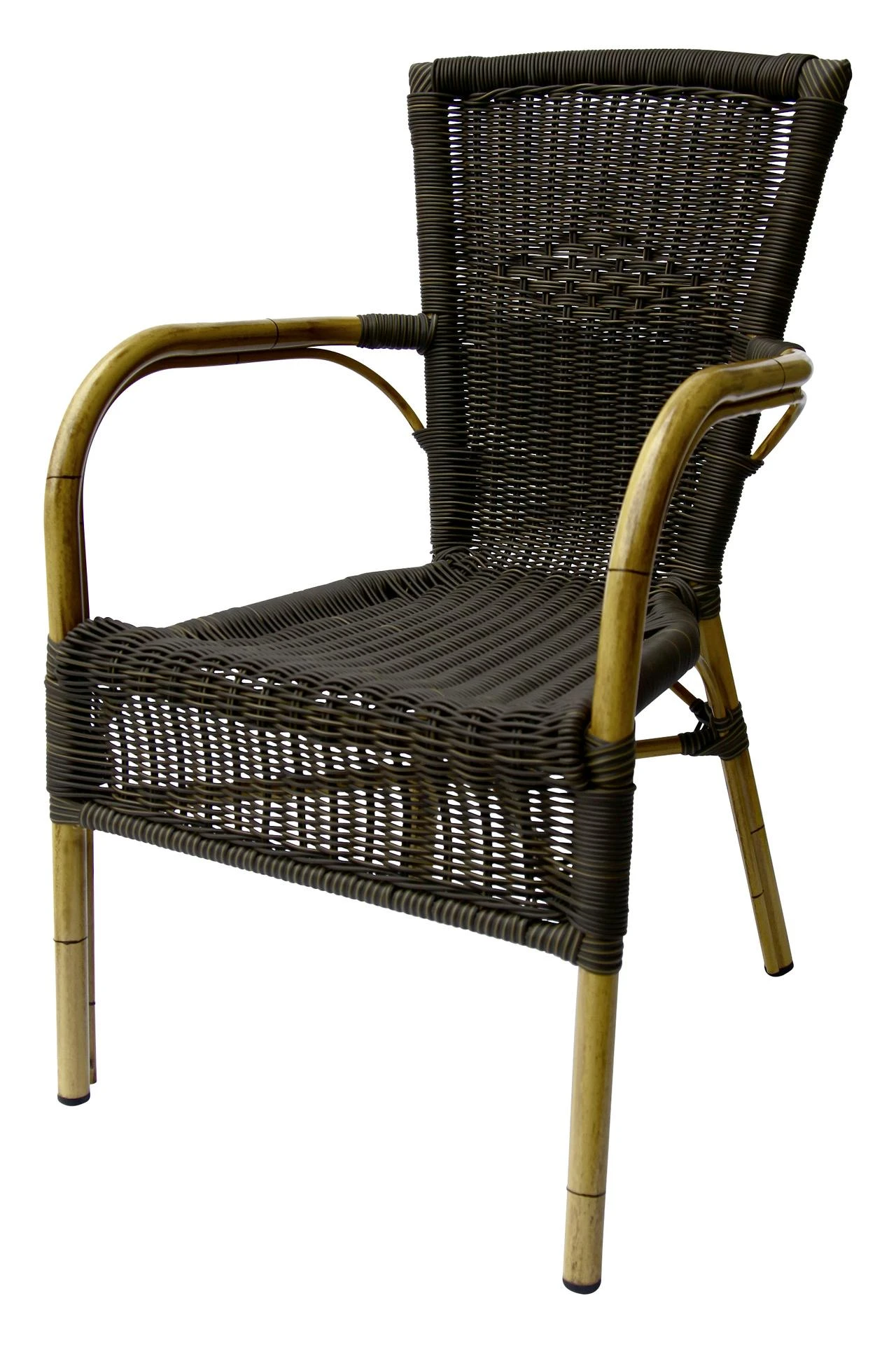 METRO Professional Sessel BAMBUS OPTIK PE Rattan / Aluminium, 56 X 65 X 75 Cm , Braun – Bild 2