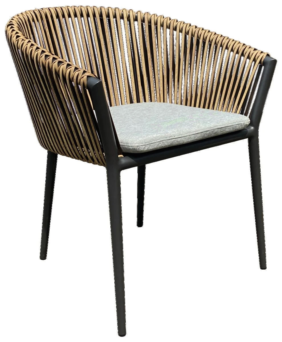 METRO Professional Sessel BAMBUS OPTIK PE Rattan / Aluminium, 56 X 65 X 75 Cm , Braun – Bild 3