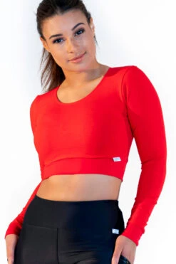 Calao: Fitness Crop Top - Red