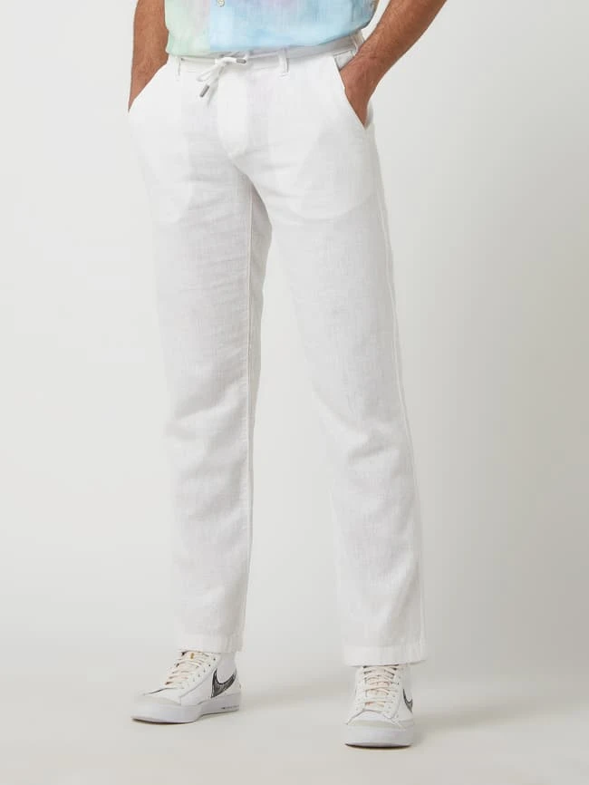 MCNEAL Regular Fit Hose Aus Leinenmischung - Weiß – Bild 4