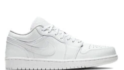 Nike JORDAN 1 LOW TRIPLE WHITE TUMBLED LEATHER