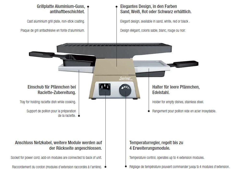 Spring Raclette2+ Basismodul In Sand 4 Spring Raclette2+ Basismodul In Sand – Bild 2
