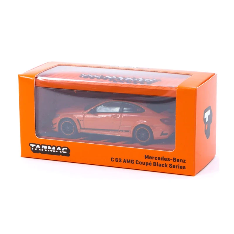 Tarmac T64G-009-OR Mercedes Benz C63 AMG Black Series Orange Mit Container Maßstab 1:64 Modellauto – Bild 4