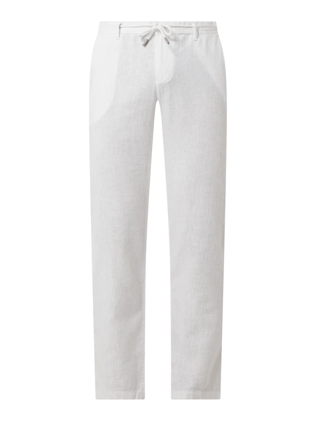 MCNEAL Regular Fit Hose Aus Leinenmischung - Weiß – Bild 2