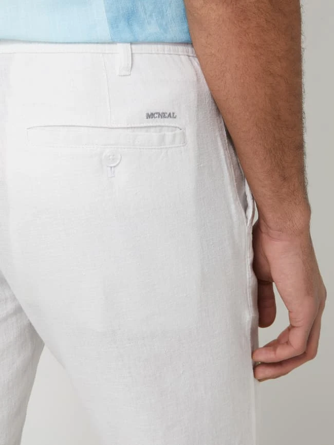 MCNEAL Regular Fit Hose Aus Leinenmischung - Weiß – Bild 3