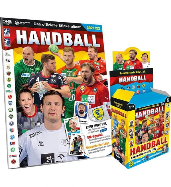 Handball Bundesliga 2021/22 Sticker + Cards - Album + Display Mit 25 Tüten
