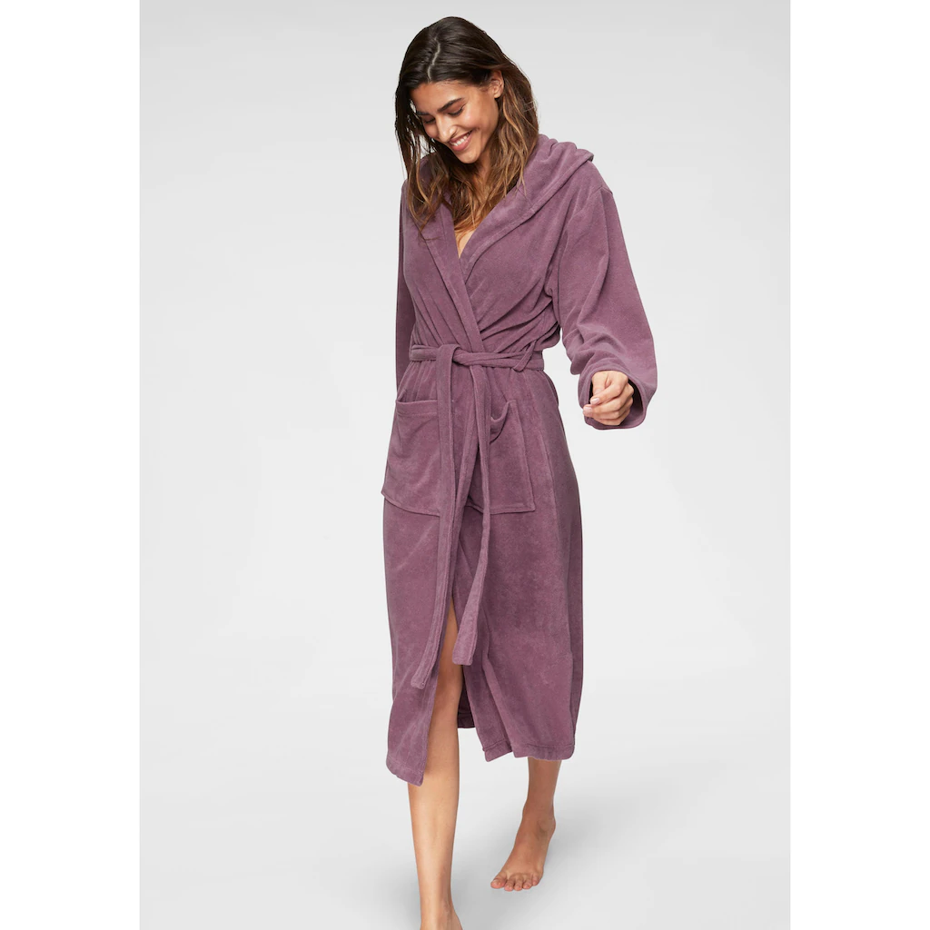 My Home Damenbademantel »Jule«, (1 St.), Einfarbiger Leichtfrottier-Bademantel, Hoher Baumwollanteil – Bild 3