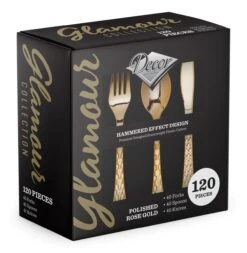 Glamour - 120stck Elegante Rose Gold Besteckset