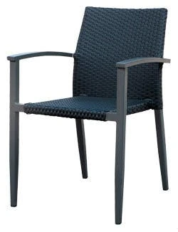 METRO Professional Sessel BAMBUS OPTIK PE Rattan / Aluminium, 56 X 65 X 75 Cm , Braun – Bild 4