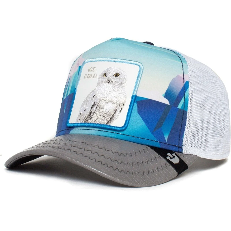 Goorin Bros. Snowy Owl Ice Cold Geometric Iceberg The Farm Blue And Grey Trucker Hat