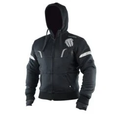 Trilobite Unisex Motorrad-Kapuzenjacke Illenius, Schwarz